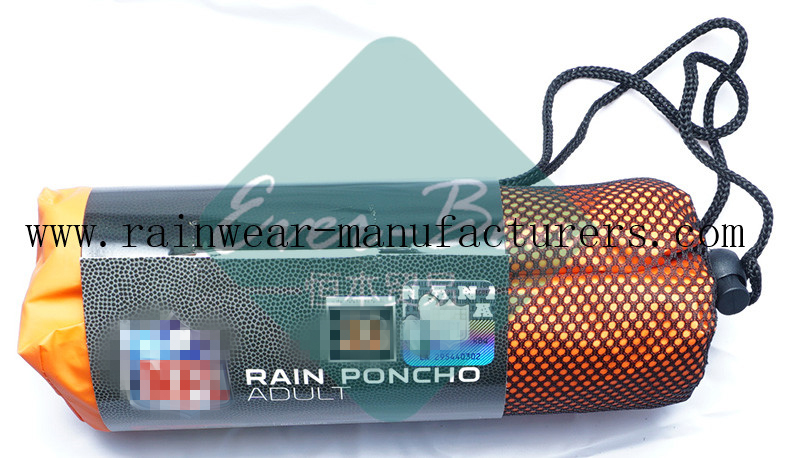 NFCI Orange eva rain poncho packing bag
